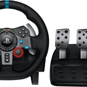 Driving force racing wheel and floor pedals