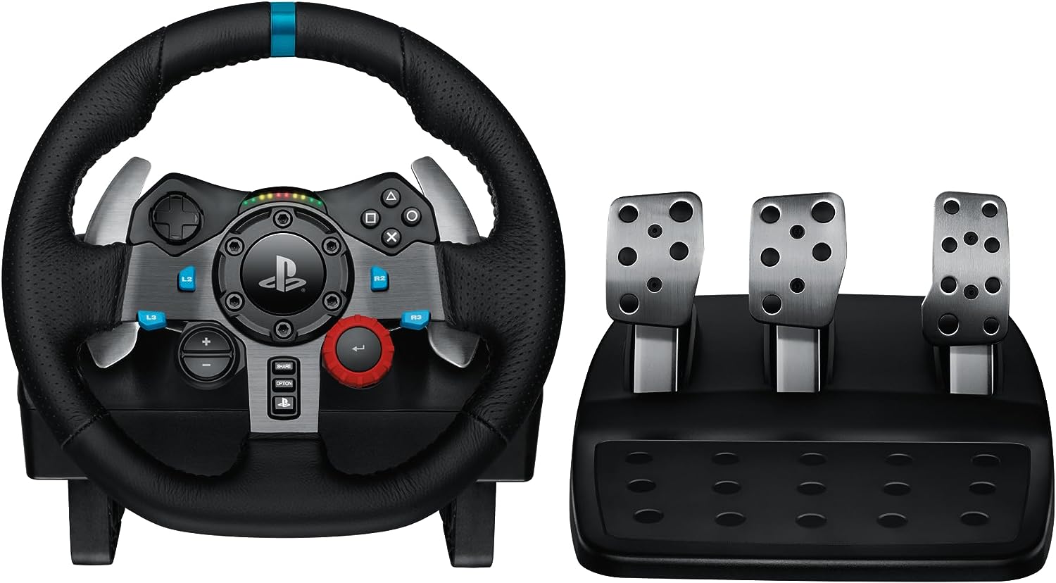 Driving force racing wheel and floor pedals